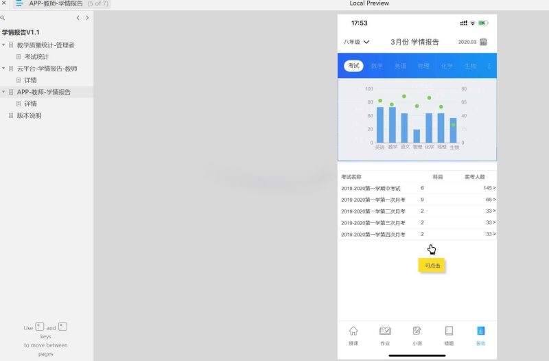 智慧校园教学质量统计管理Axure原型模板(免费下载)Axure高保真原型资源站 Axure产品原型资源站